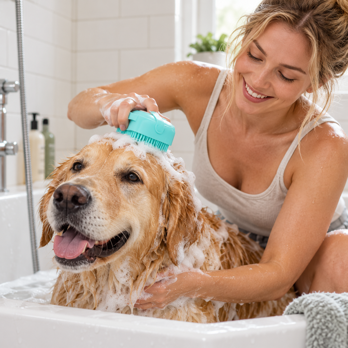 🐾 Pet Bath Brush | 2-in-1 Shampoo & Massage