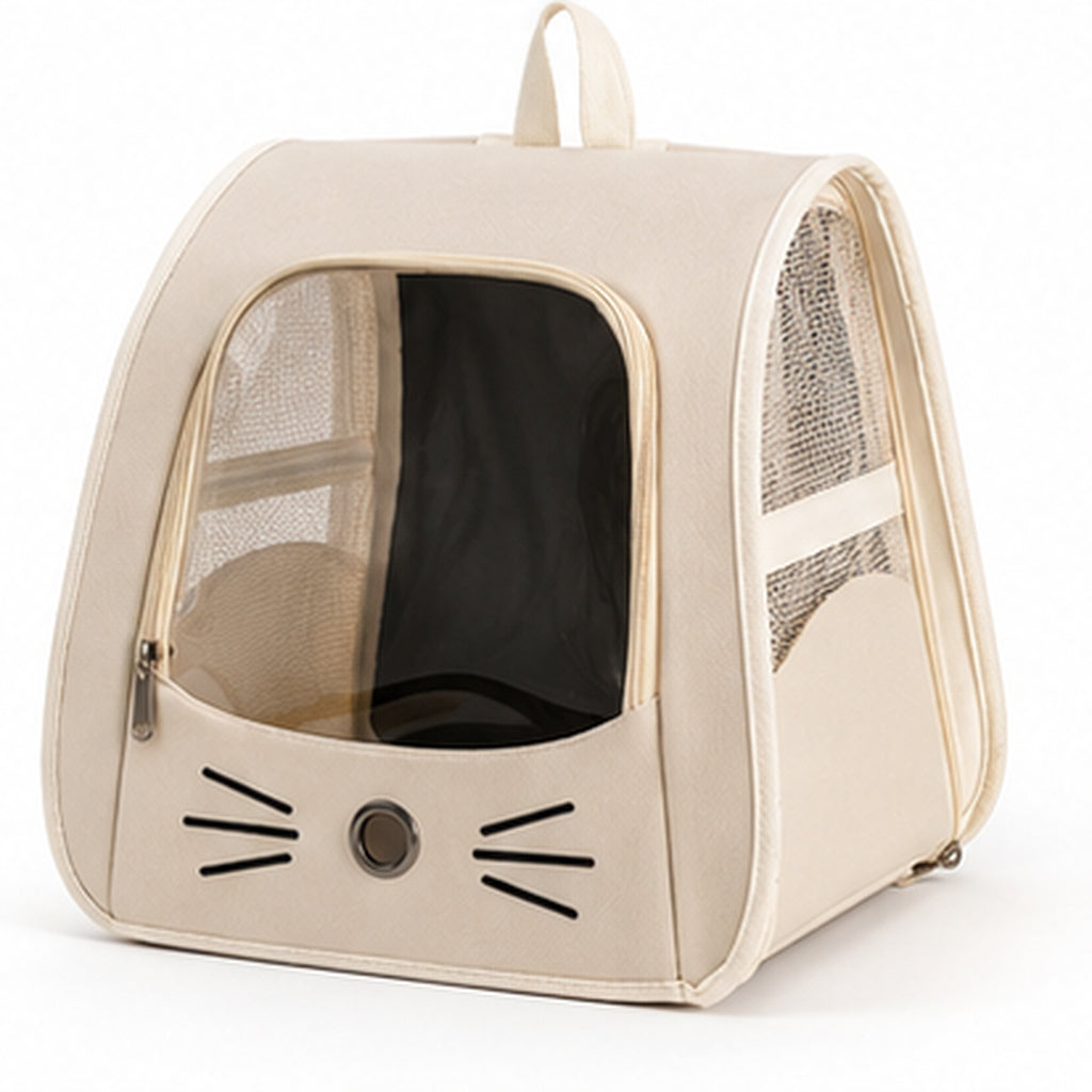 🤍 Cat Carrier Backpack | Cute Cat Face Design | Breathable Pet Travel Backpack for Cats &amp; Small Dogs