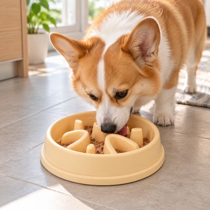 💛 Slow Feeder Dog Bowl | Interactive Puzzle Feeding Bowl | Healthy &amp; Fun Mealtime