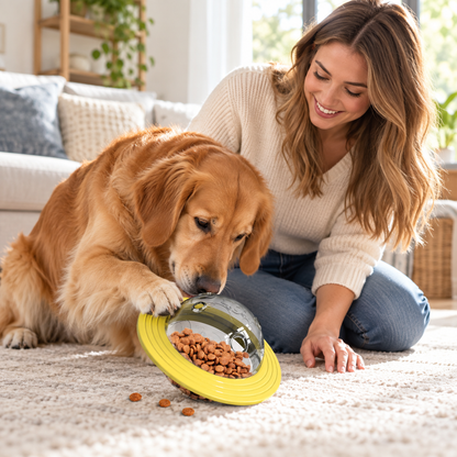 🪐 Interactive Pet Treat Dispensing Ball | Transparent Food Puzzle | Fun Feeding & Play Toy