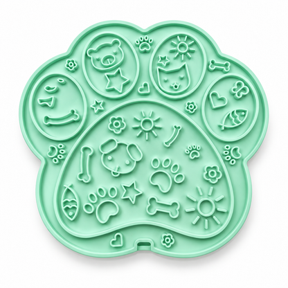 🐾 Pet Lick Mat | Paw-Shaped Slow Feeder | Interactive Treat Pad