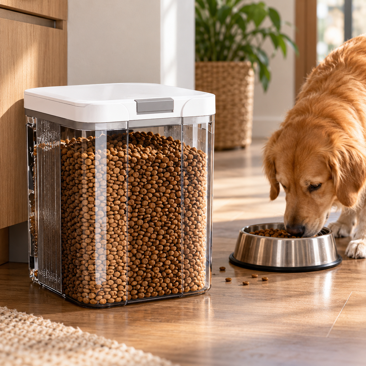 🐾 Pet Food Storage Container | Clear Dog &amp; Cat Food Storage Bin with Lid | Large Capacity Dry Food Organizer