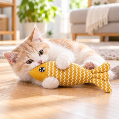 🐟 Knitted Fish Cat Toy | Fish-Shaped Cat Toy | Cute &amp; Playful Pet Accessory