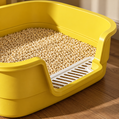 🐱 Open-Top Cat Litter Box | High-Sided Design | Low-Entry Access | Easy-Clean Pet Toilet