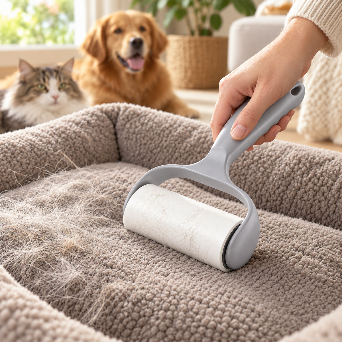 🐾 Pet Hair Remover Roller | Reusable Lint Roller | Easy Pet Fur Cleaning Tool