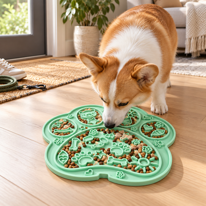 🐾 Pet Lick Mat | Paw-Shaped Slow Feeder | Interactive Treat Pad