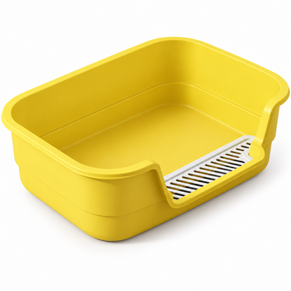 🐱 Open-Top Cat Litter Box | High-Sided Design | Low-Entry Access | Easy-Clean Pet Toilet