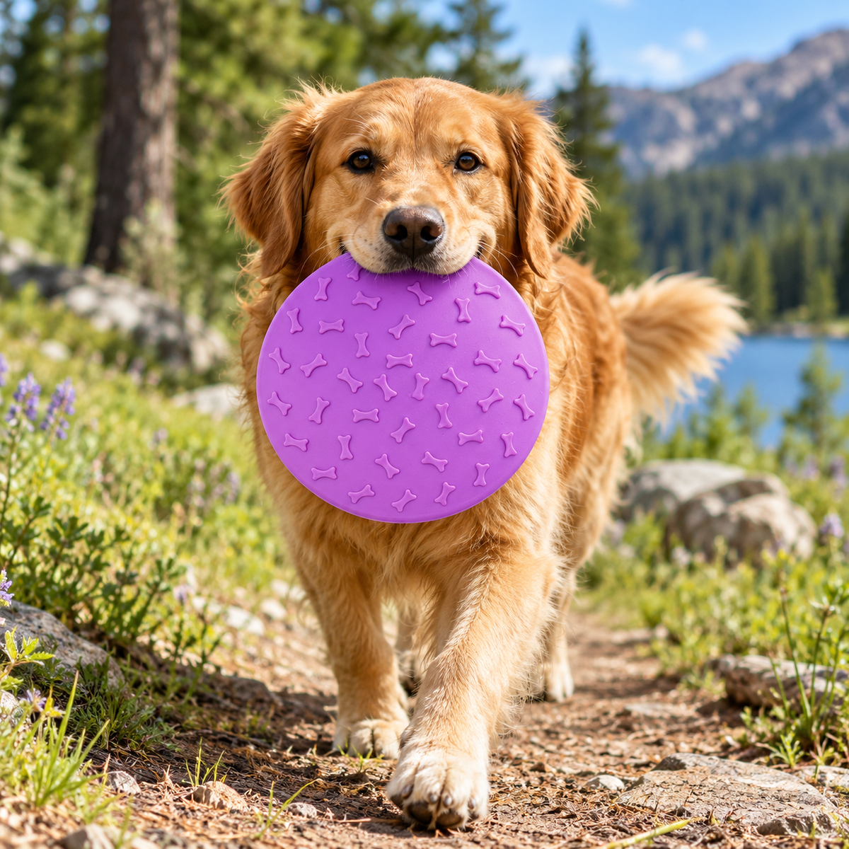 🥏 Interactive Dog Flying Disc | Bone-Textured Design | Outdoor Fetch & Play Toy