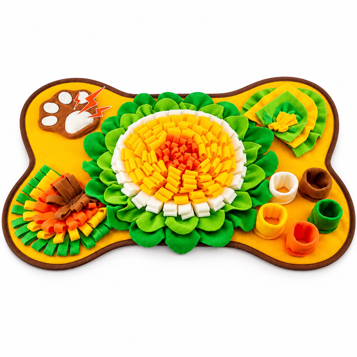 🌻 Interactive Dog Snuffle Mat | Soft Fleece Puzzle | Nosework Training & Treat-Finding Toy