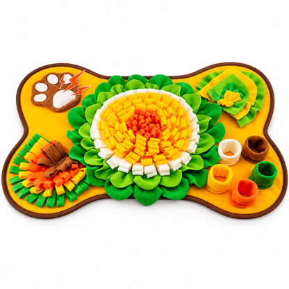 🌻 Interactive Dog Snuffle Mat | Soft Fleece Puzzle | Nosework Training & Treat-Finding Toy