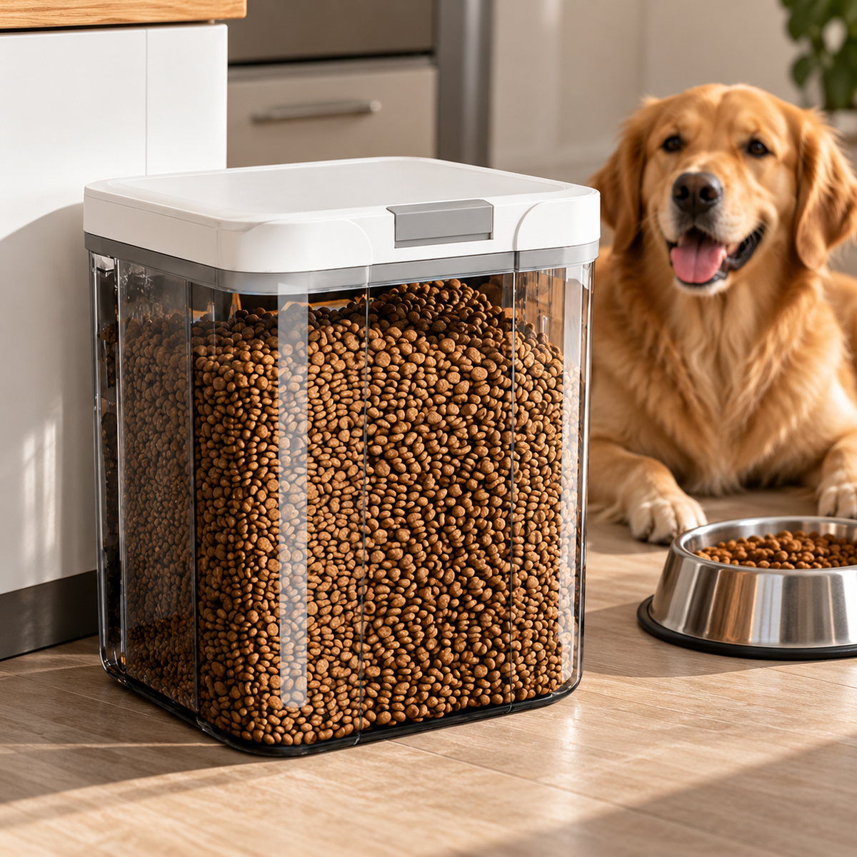 🐾 Pet Food Storage Container | Clear Dog &amp; Cat Food Storage Bin with Lid | Large Capacity Dry Food Organizer
