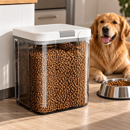 🐾 Pet Food Storage Container | Clear Dog &amp; Cat Food Storage Bin with Lid | Large Capacity Dry Food Organizer