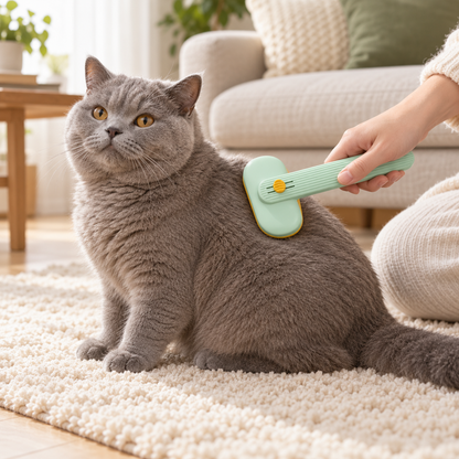 💚 Self-Cleaning Pet Brush | Easy Fur Removal