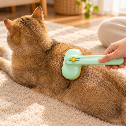 💚 Self-Cleaning Pet Brush | Easy Fur Removal