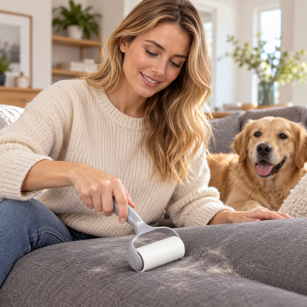 🐾 Pet Hair Remover Roller | Reusable Lint Roller | Easy Pet Fur Cleaning Tool