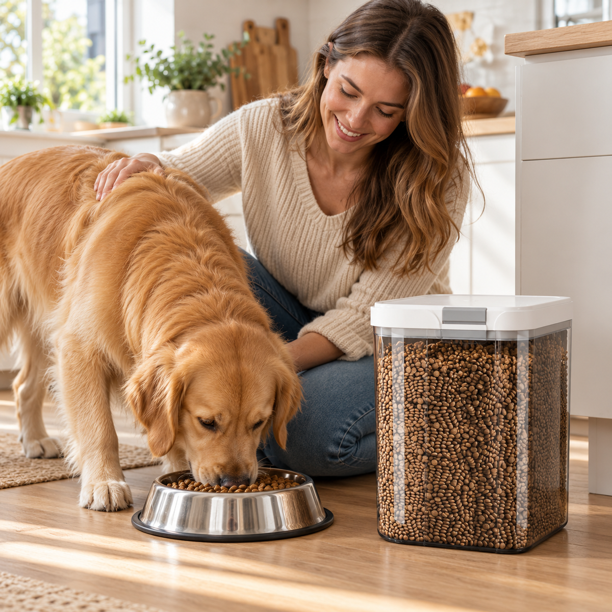 🐾 Pet Food Storage Container | Clear Dog &amp; Cat Food Storage Bin with Lid | Large Capacity Dry Food Organizer