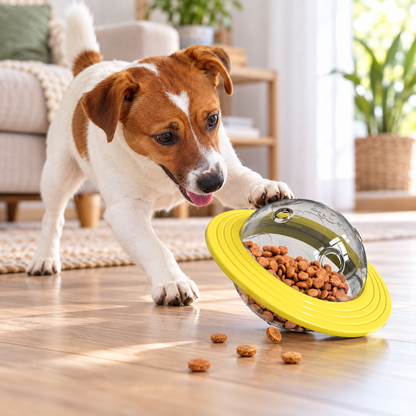 🪐 Interactive Pet Treat Dispensing Ball | Transparent Food Puzzle | Fun Feeding & Play Toy