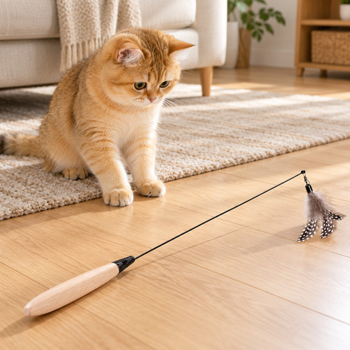 🐱 Feather Cat Teaser Wand | Interactive Cat Toy | Fun &amp; Engaging Playtime