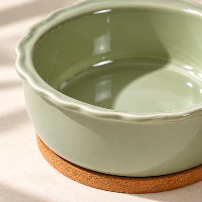 🌿 Ceramic Pet Water Bowl | Sage Green Drinking Bowl | Elegant &amp; Practical Pet Essential