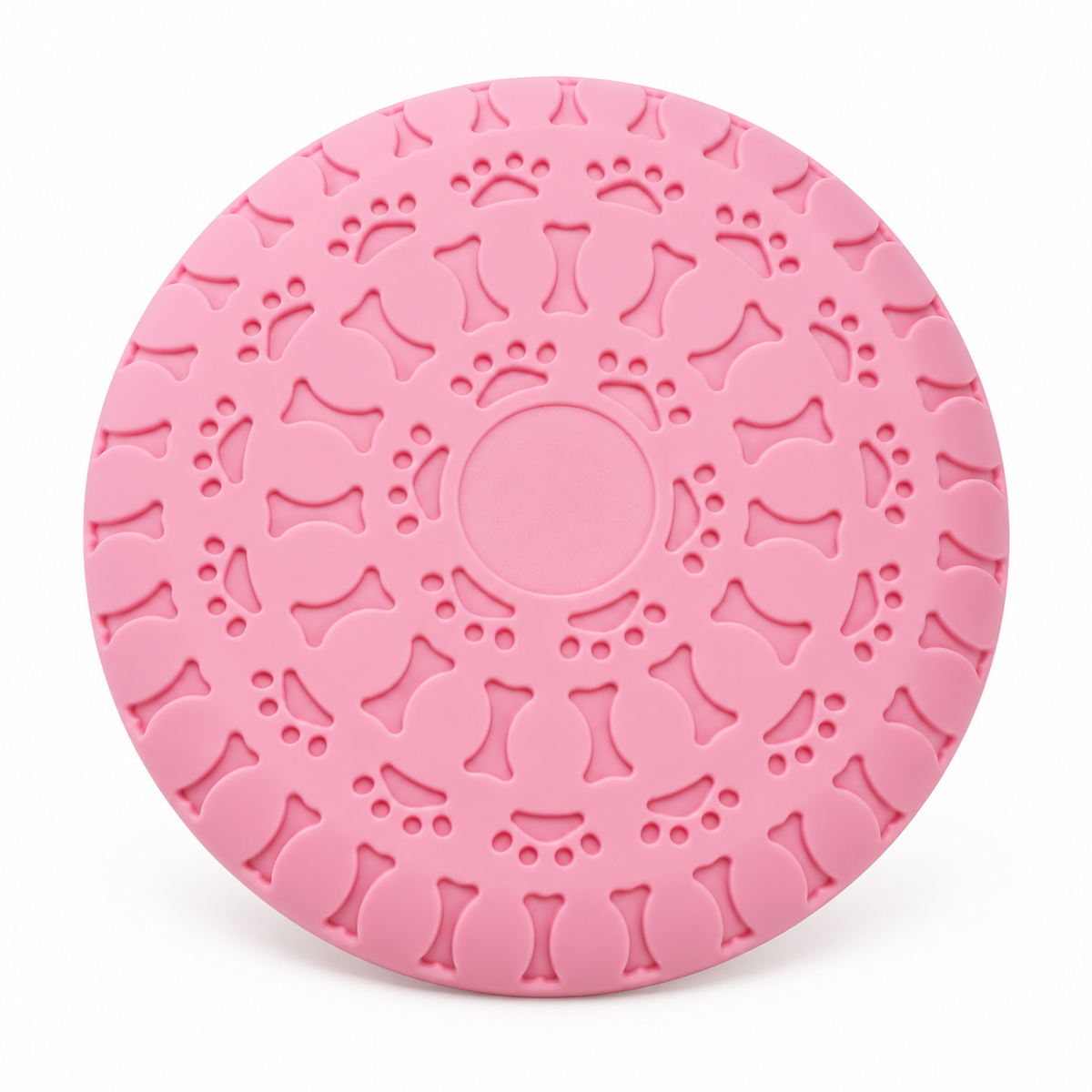 💗 Pink Dog Frisbee | Cute Paw Print &amp; Bone Design | Outdoor Interactive Dog Toy