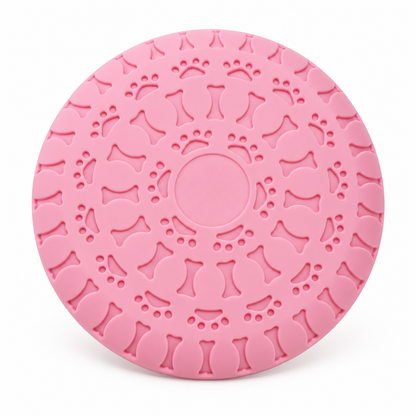 💗 Pink Dog Frisbee | Cute Paw Print &amp; Bone Design | Outdoor Interactive Dog Toy