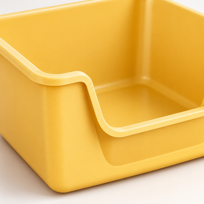 🐱 Open-Top Cat Litter Box | High-Sided Design | Easy-Access Cat Toilet Tray