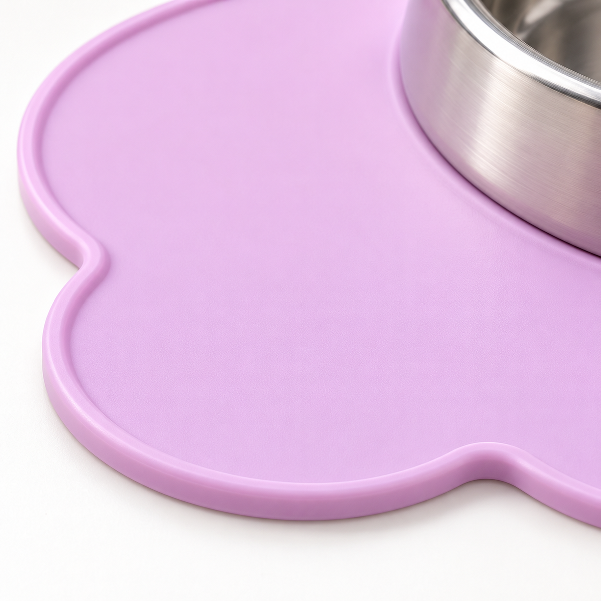 💜Pet Food Mat | Pastel Purple Cloud Design | Cute &amp; Practical Feeding Mat for Cats &amp; Dogs