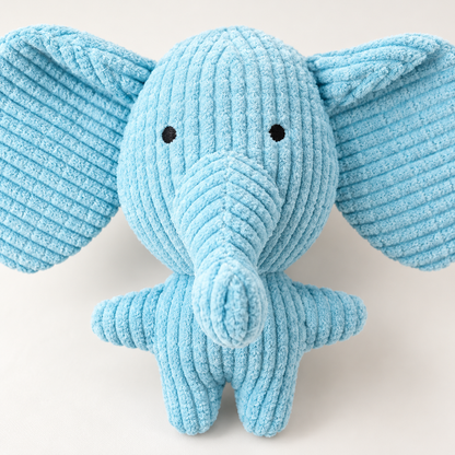 🐘 Blue Elephant Plush Pet Toy | Soft Corduroy Dog &amp; Cat Toy | Cute Elephant Stuffed Animal