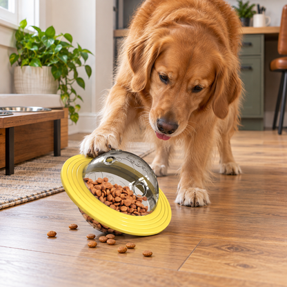 🪐 Interactive Pet Treat Dispensing Ball | Transparent Food Puzzle | Fun Feeding & Play Toy