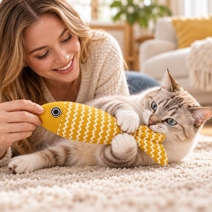 🐟 Knitted Fish Cat Toy | Fish-Shaped Cat Toy | Cute &amp; Playful Pet Accessory