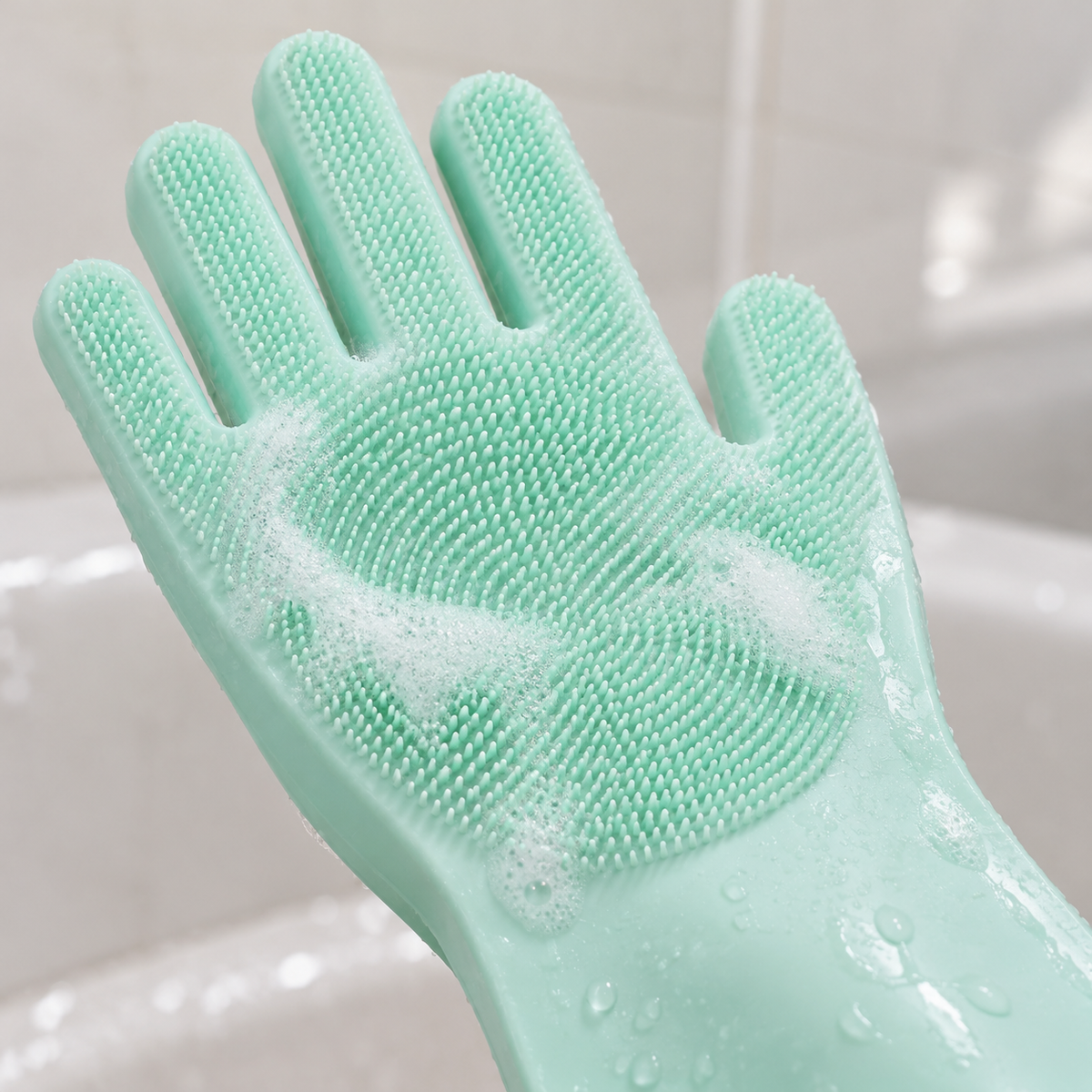 🐾 Silicone Pet Bathing Gloves | Soft Grooming Brush Gloves | Gentle Pet Cleaning &amp; Massage