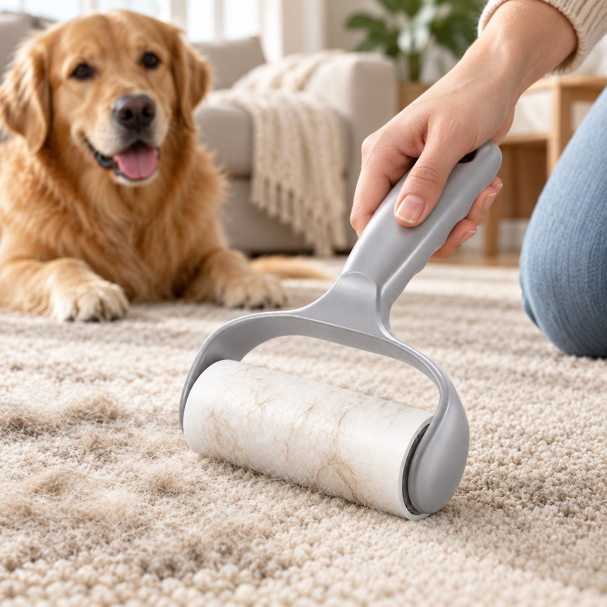 🐾 Pet Hair Remover Roller | Reusable Lint Roller | Easy Pet Fur Cleaning Tool