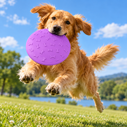 🥏 Interactive Dog Flying Disc | Bone-Textured Design | Outdoor Fetch & Play Toy