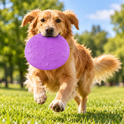 🥏 Interactive Dog Flying Disc | Bone-Textured Design | Outdoor Fetch & Play Toy
