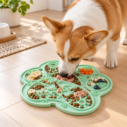 🐾 Pet Lick Mat | Paw-Shaped Slow Feeder | Interactive Treat Pad