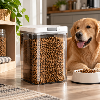 🐾 Pet Food Storage Container | Clear Dog &amp; Cat Food Storage Bin with Lid | Large Capacity Dry Food Organizer