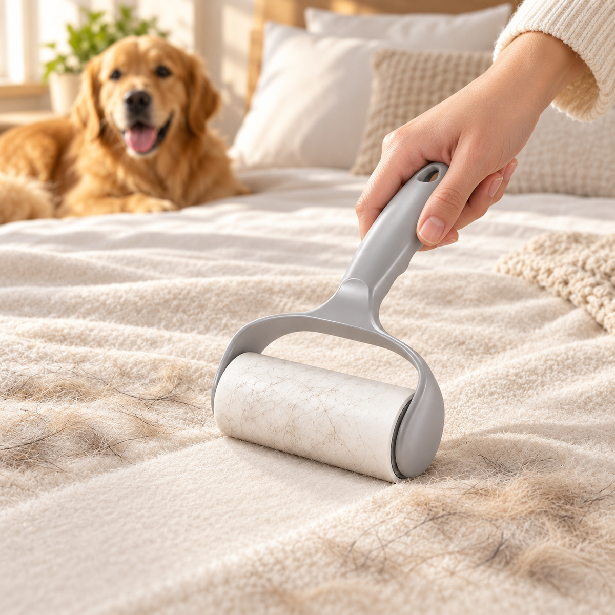 🐾 Pet Hair Remover Roller | Reusable Lint Roller | Easy Pet Fur Cleaning Tool