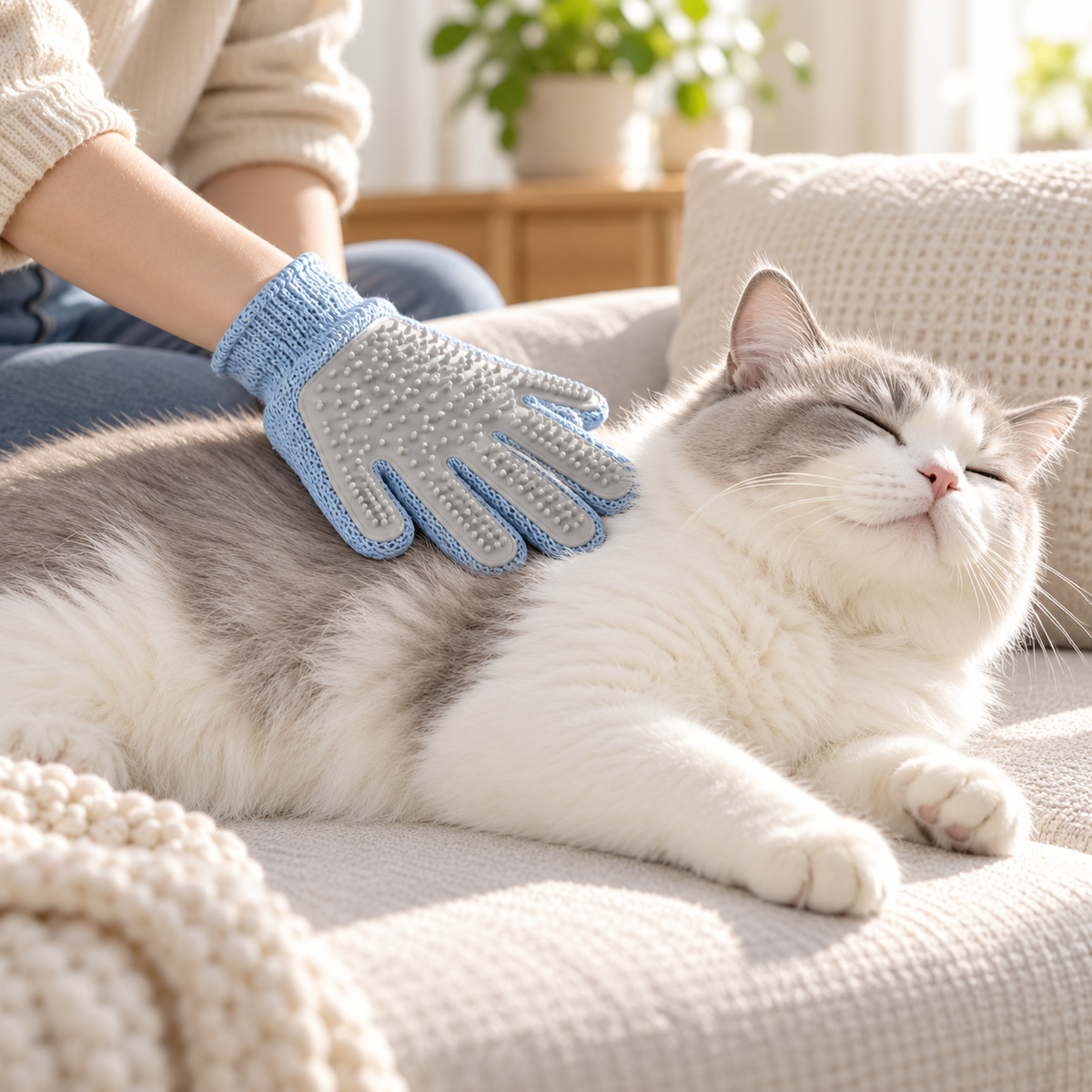 💙Pet Grooming Gloves | Gentle Hair Removal