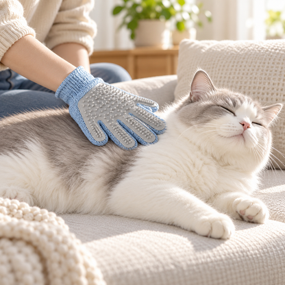 💙Pet Grooming Gloves | Gentle Hair Removal