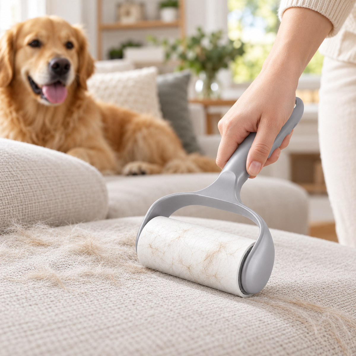 🐾 Pet Hair Remover Roller | Reusable Lint Roller | Easy Pet Fur Cleaning Tool