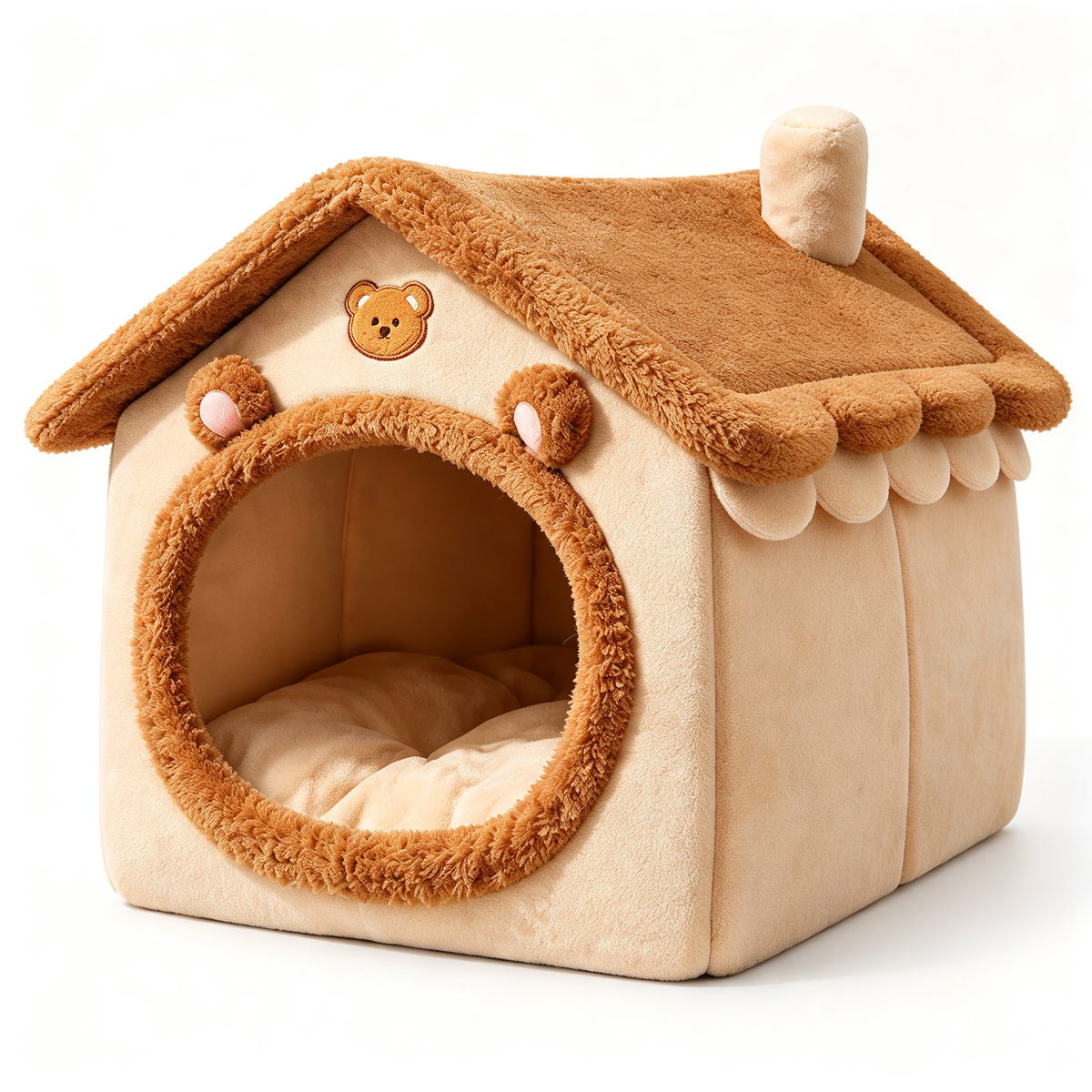 🐾 Plush Pet House Bed | Cozy Bear Design | Warm &amp; Comfortable Cat Cave