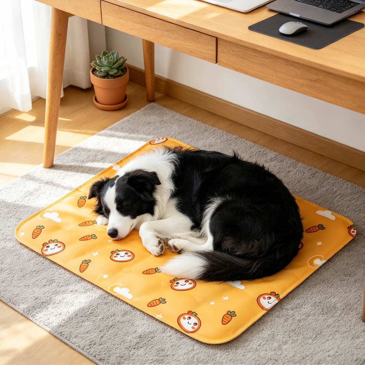🥕 Carrot Bunny Pet Cooling Mat | Cute Orange Summer Cooling Pad for Dogs & Cats | Soft Pet Resting Mat