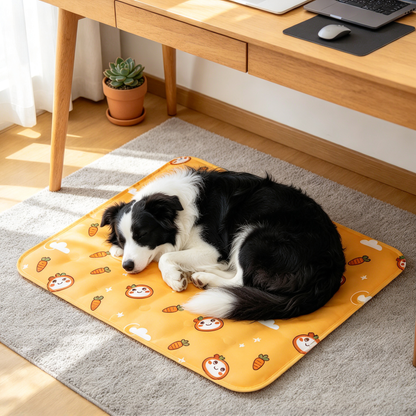 🥕 Carrot Bunny Pet Cooling Mat | Cute Orange Summer Cooling Pad for Dogs & Cats | Soft Pet Resting Mat