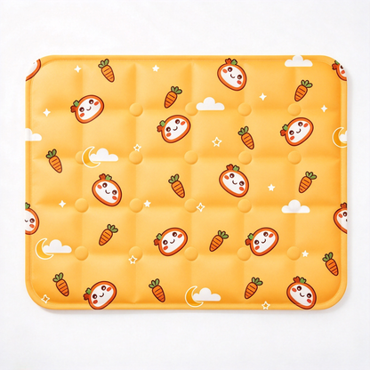 🥕 Carrot Bunny Pet Cooling Mat | Cute Orange Summer Cooling Pad for Dogs & Cats | Soft Pet Resting Mat