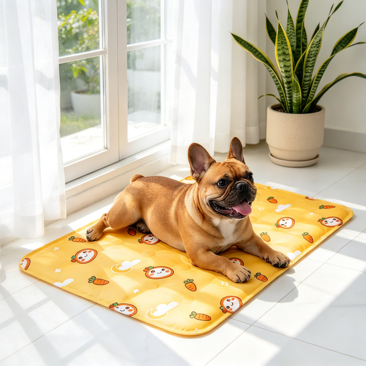 🥕 Carrot Bunny Pet Cooling Mat | Cute Orange Summer Cooling Pad for Dogs & Cats | Soft Pet Resting Mat